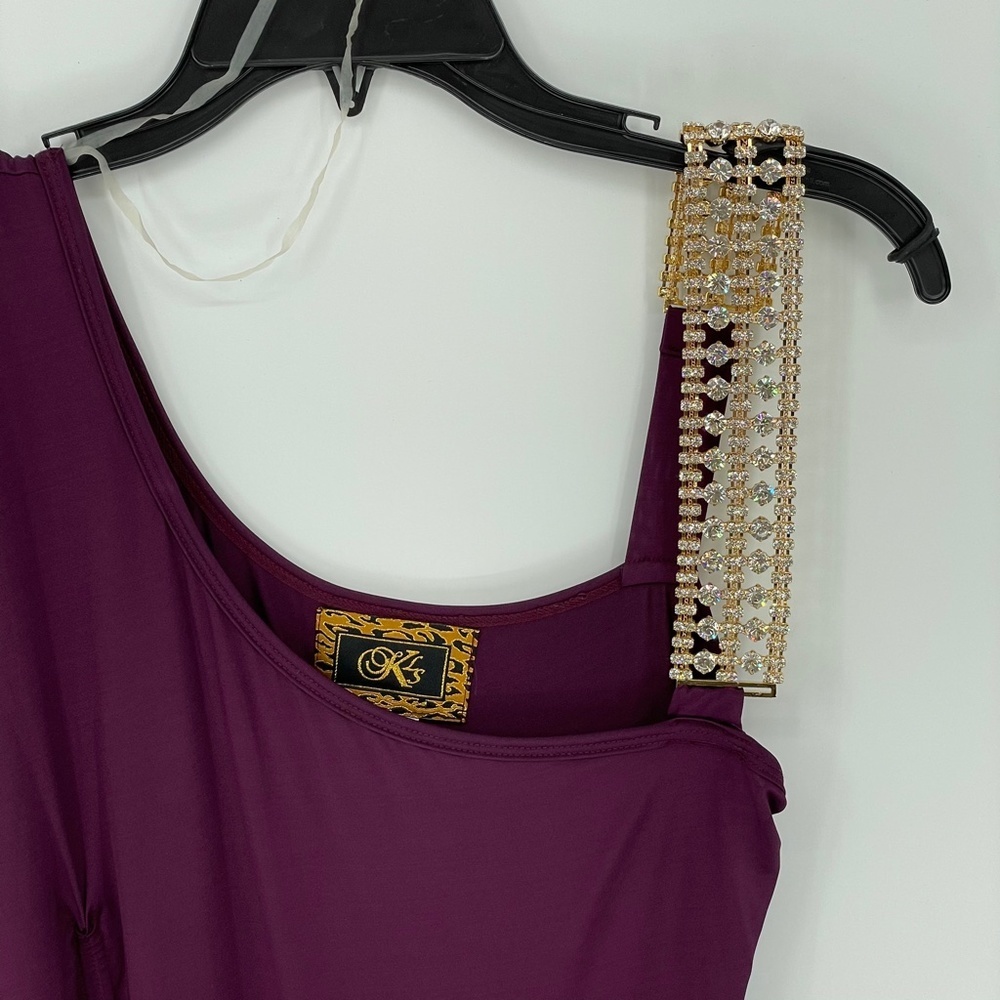 KLS Purple Rhinestone Mini Dress - Picture 4 of 5
